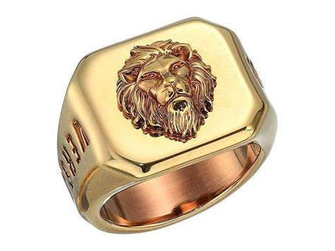 versace lion head ring